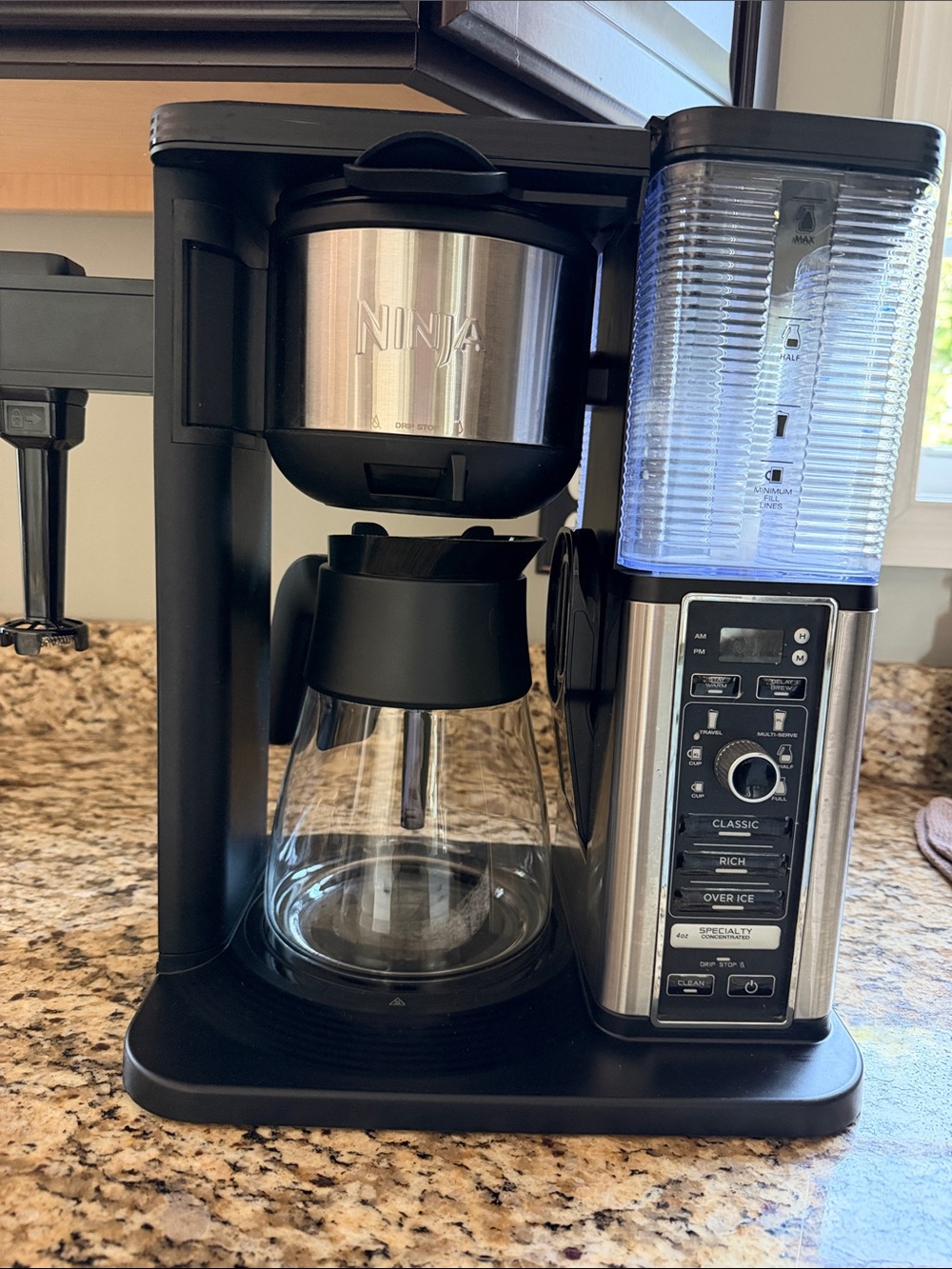 Ninja Black and Stainless Steel Drip Coffee Maker with Glass Carafe